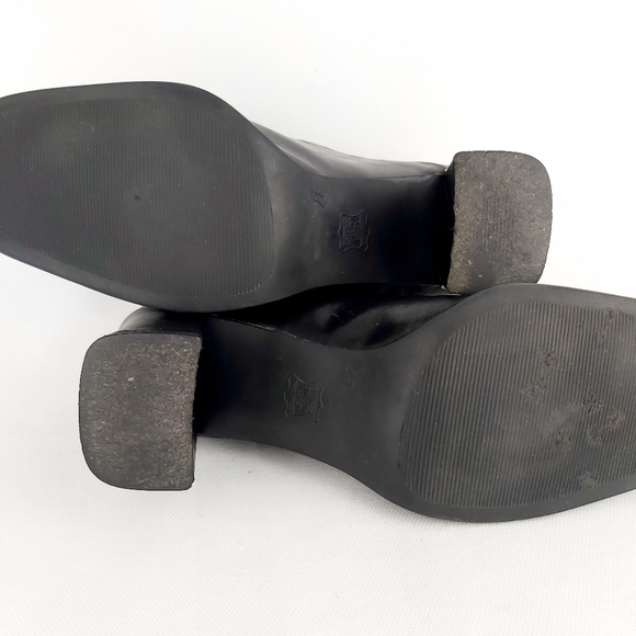 𝅺Caprice vintage leather ankle laced black heeled shoes made in Brazil size 37 - Picture 10 of 11